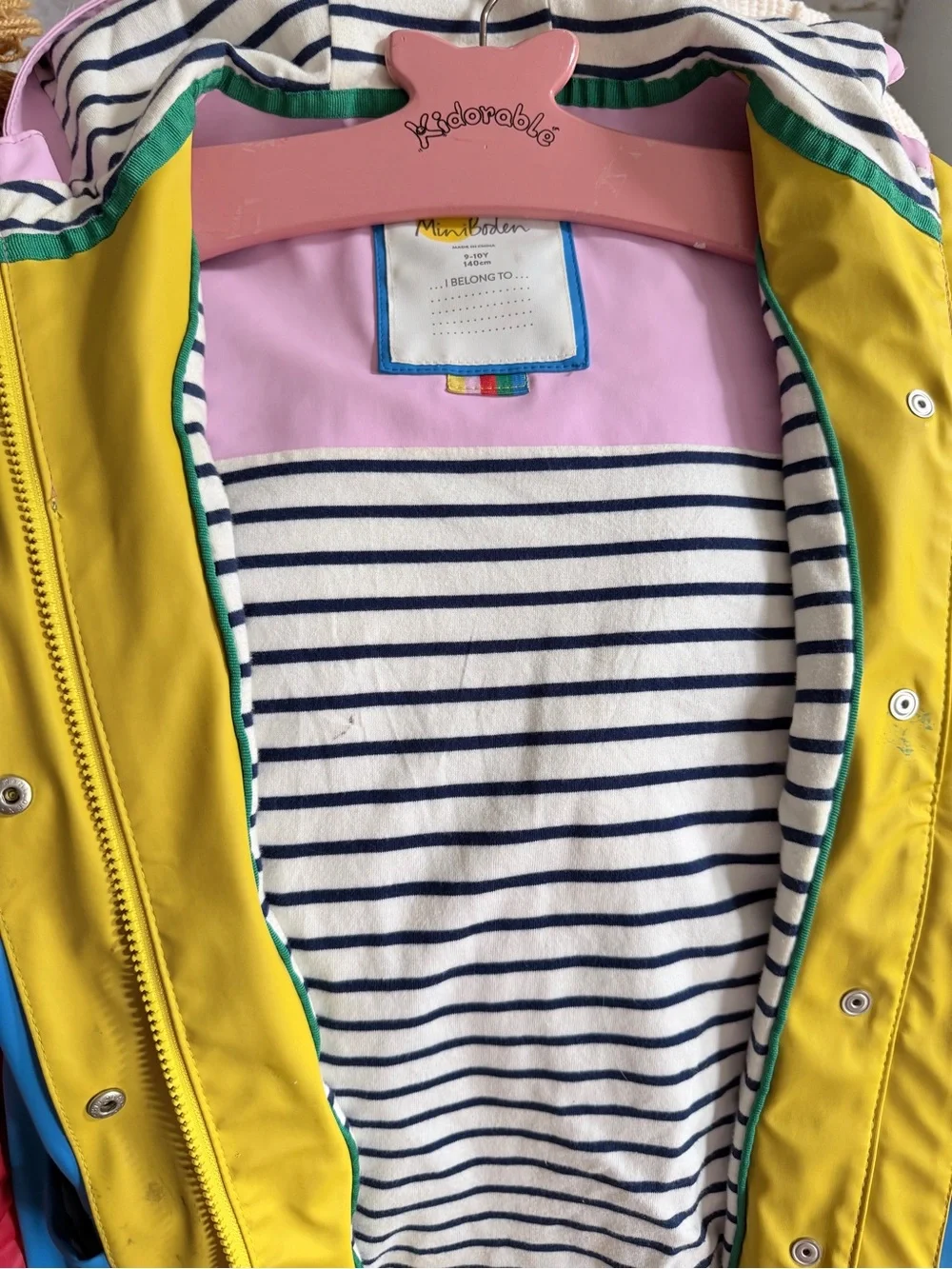 Mini Boden Multi-Color Block Waterproof Hooded Raincoat